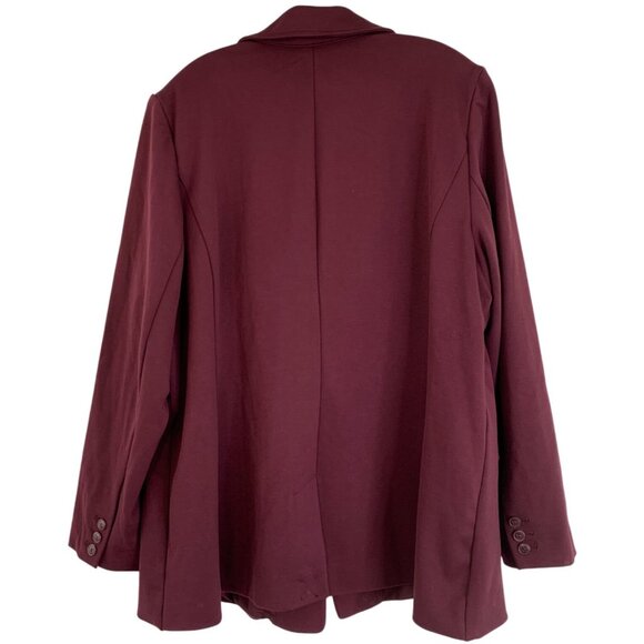 Lane Bryant Womens Blazer Burgundy Heavyweight Knit Size 24W RDD10670 - Picture 7 of 10
